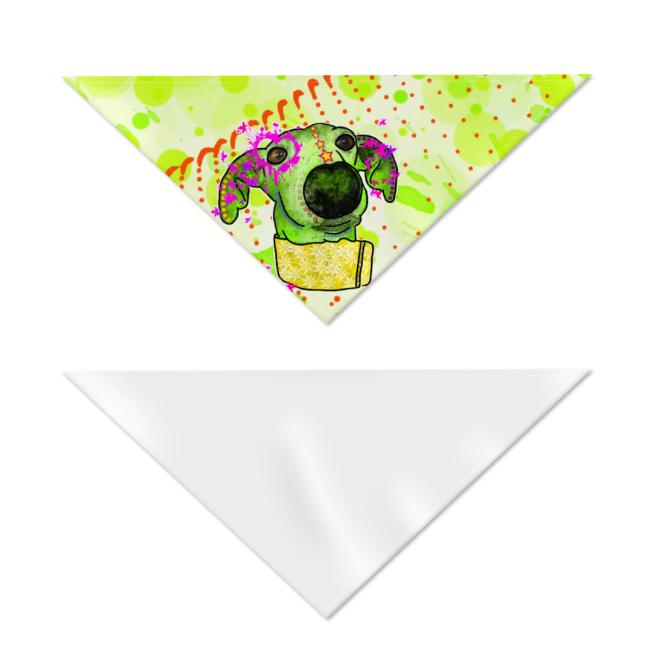 Preview: Hunde-Bandana Sienna- Popart Hundedesign, 100 % Polyester, 70x30 cm, verstellbar, waschbar